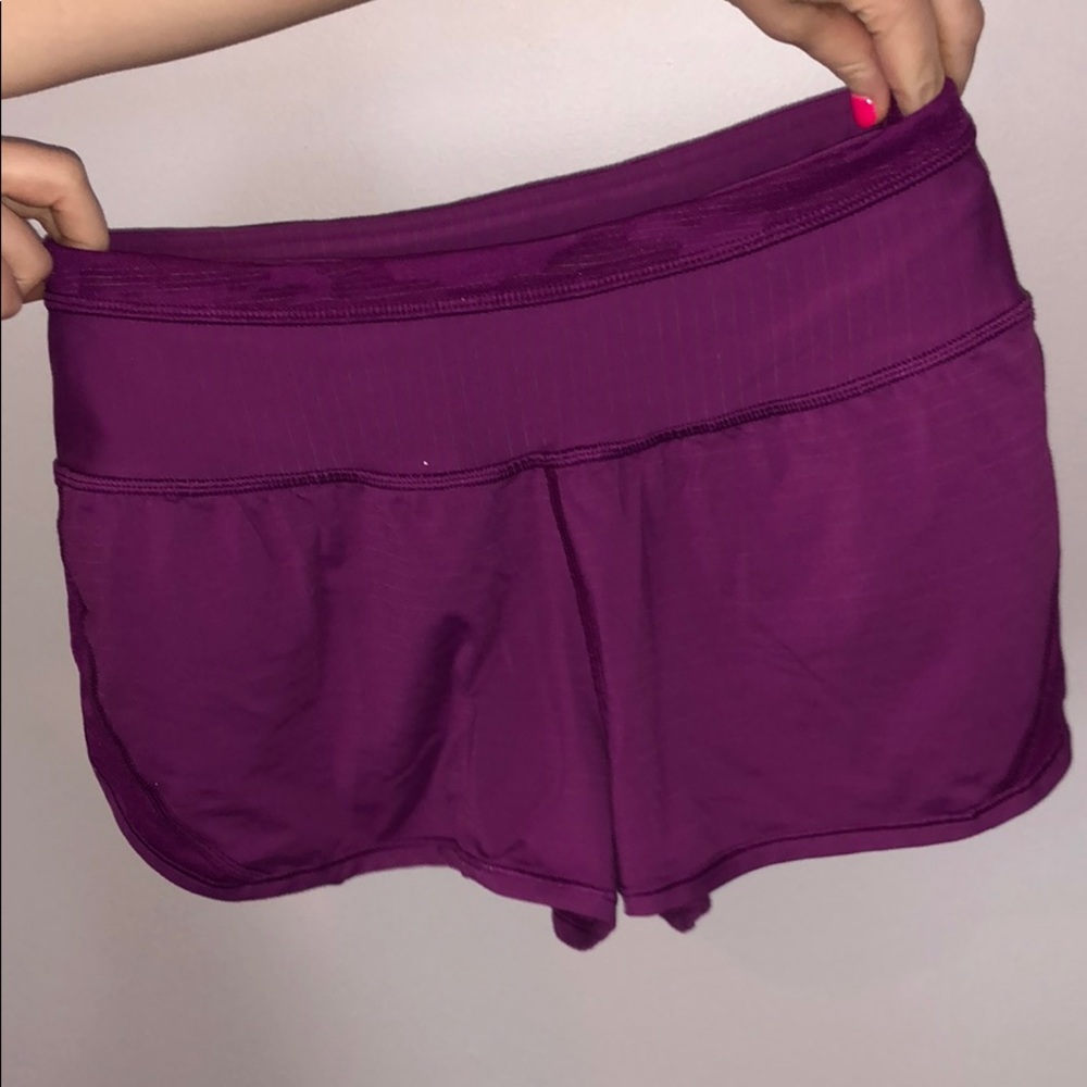 Size 2 Lululemon maroon shorts